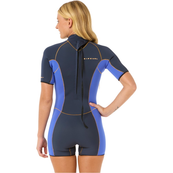2025 Rip Curl Womens Dawn Patrol 2mm Back Zip Shorty Wetsuit 143WSP -.. Slate